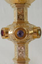 Solid silver gilt antique French Gothic Chalice.